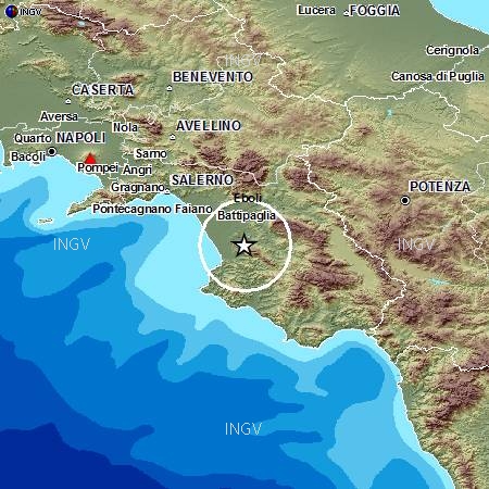 Due scosse di terremoto 3.7 registrate nel Cilento, nella zona di Paestum