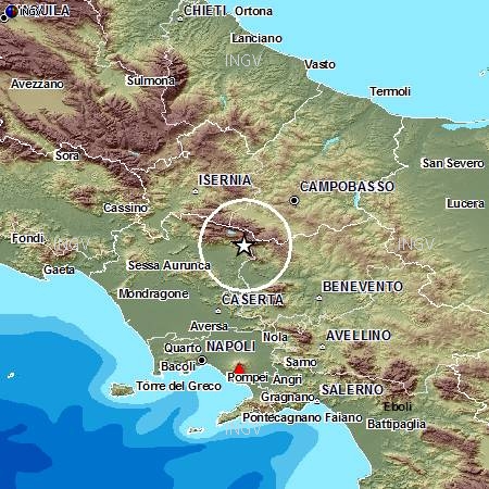 Terremoto 4.2 scala Richter nei Matese, tra Caserta, Benevento e Campobasso. Chiuse le scuole