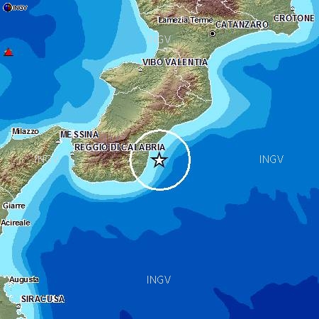 Terremoto di magnitudo 3,5 al largo delle coste calabre del Mar Ionio
