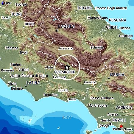 Terremoto di 3,2 gradi tra Frosinone ed Avezzano