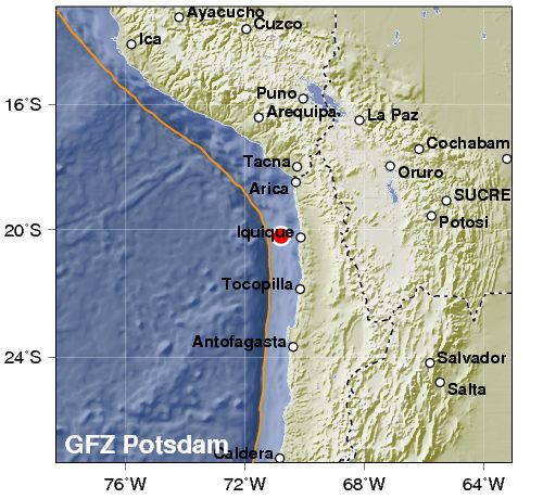 Terremoto di magnitudo 5.0 sulle coste del Cile. Ripete quello più violento di due mesi fa