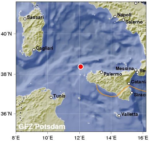 Sicilia: terremoto in mare di fronte a Trapani avvertito dalla popolazione