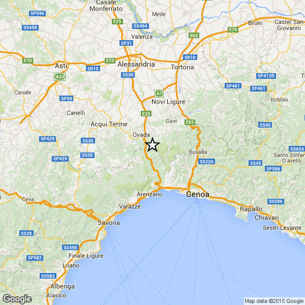 Terremoto 3.2 tra Genova, Savona, Alessandria. Sciame sismico a Catania