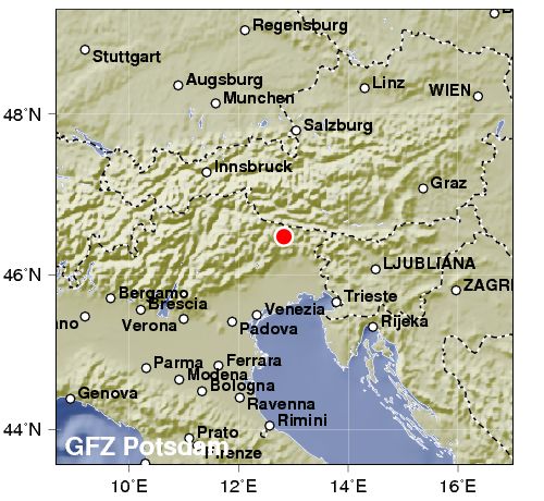 Terremoto nel Friuli. Magnitudo 4.1. Tra le province di Udine e Belluno