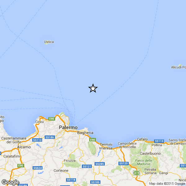 Terremoto sulla costa siciliana di fronte a Palermo