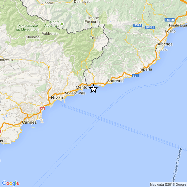 Liguria: terremoto tra Sanremo e Nizza