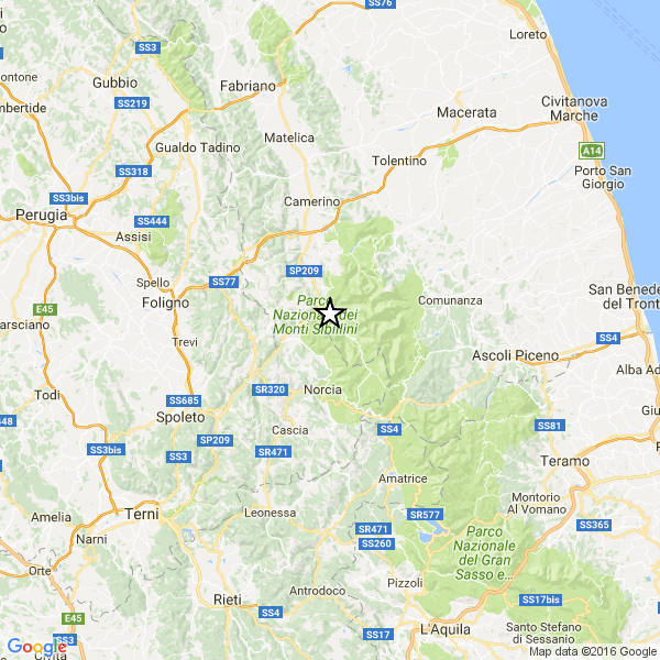 Terremoto vicino Macerata: 4.3