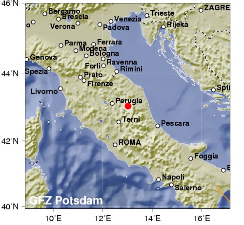 Nuovo forte terremoto tra Perugia e Macerata