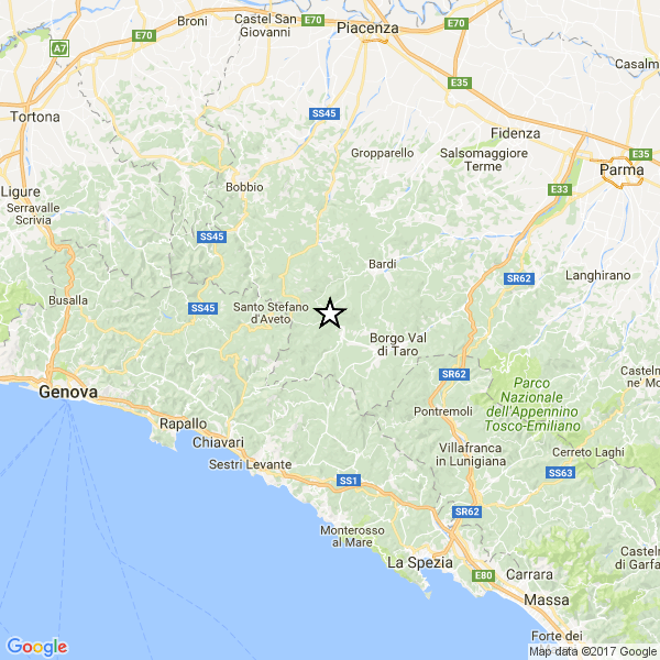 Terremoto in provincia di Parma
