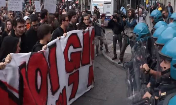 Torino: scontri tra polizia e manifestanti contro il G7