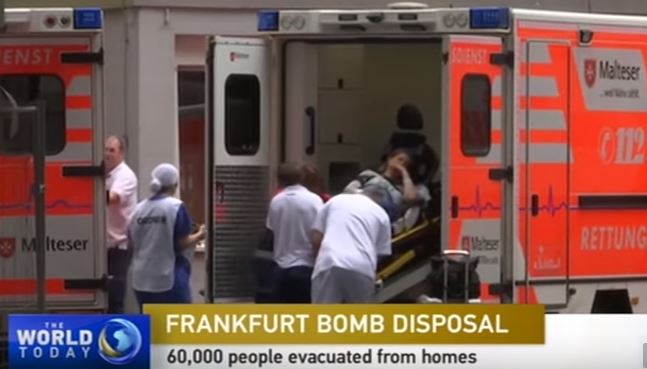 Francoforte: 65 mila persone sfollate per una bomba della Seconda Guerra mondiale