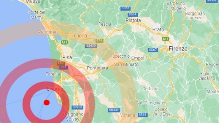 Terremoto a Livorno: 3,5 di magnitudo