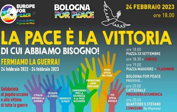 Domani a Bologna per dire che l’unica vittoria possibile è la Pace